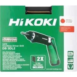 Hikoki DB3DL2/JLZ, Cordless Drill Driver, Cordless, 600rpm, Keyless, 6.35mm, 3.6V, 2x1.5Ah -Power Tool Shop hik2742222d 4